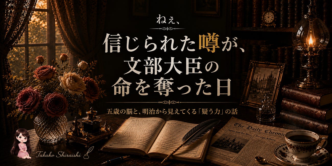 信じられた噂が、文部大臣の命を奪った日