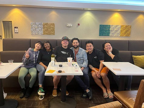 Gallery of three behind-the-scenes photos from Morimoto’s Sushi Master Season 2. The cast is smiling, laughing, and spending time together off set—candid moments of connection, joy, and friendship.