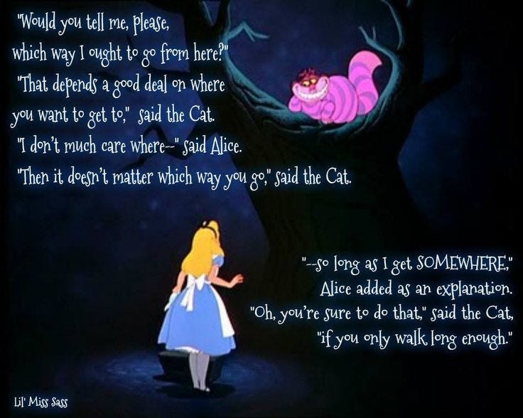 Which way to go?..." Alice N Cheshire cat Quote Which way to go?..." Alice N Cheshire cat Quote