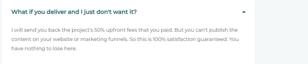 A screenshot of Excellent Copy site