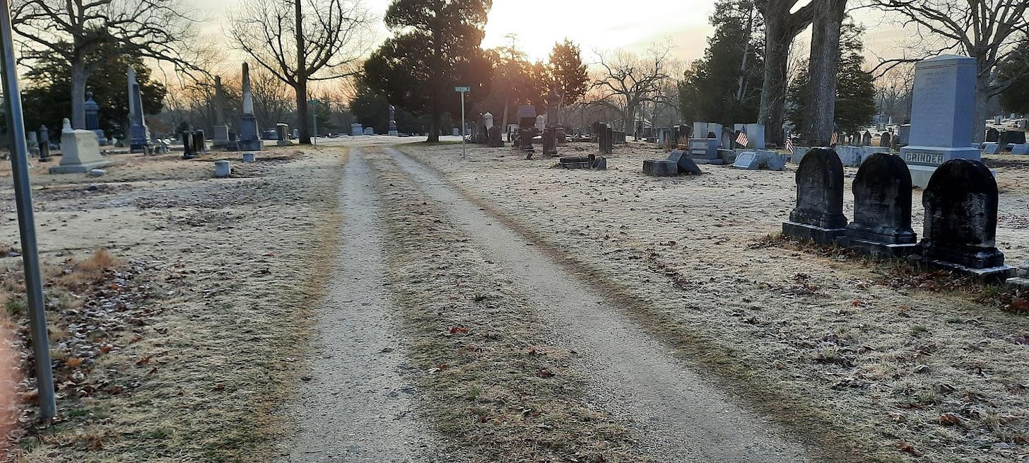 A frosty morning in February.