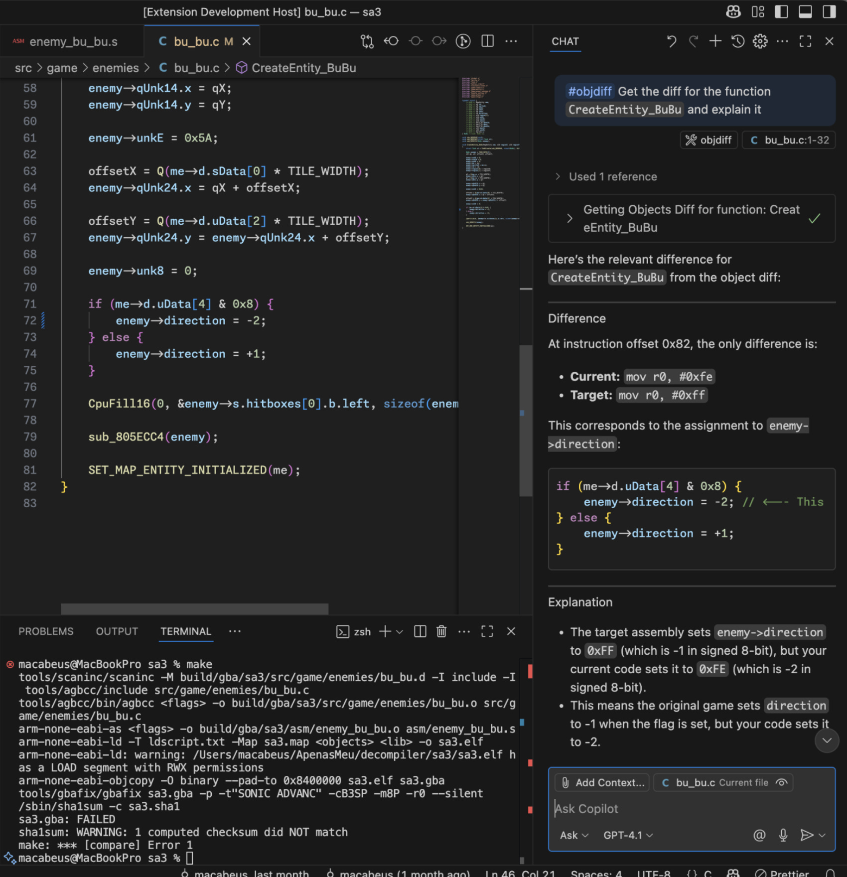 Building a VS Code Extension to Automate Matching Decompilation