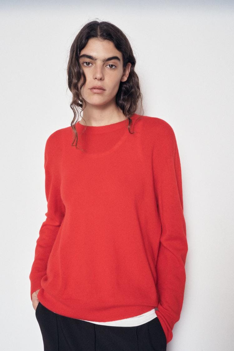 Zara 100% WOOL EXTRA SOFT SWEATER - Red - Image 1