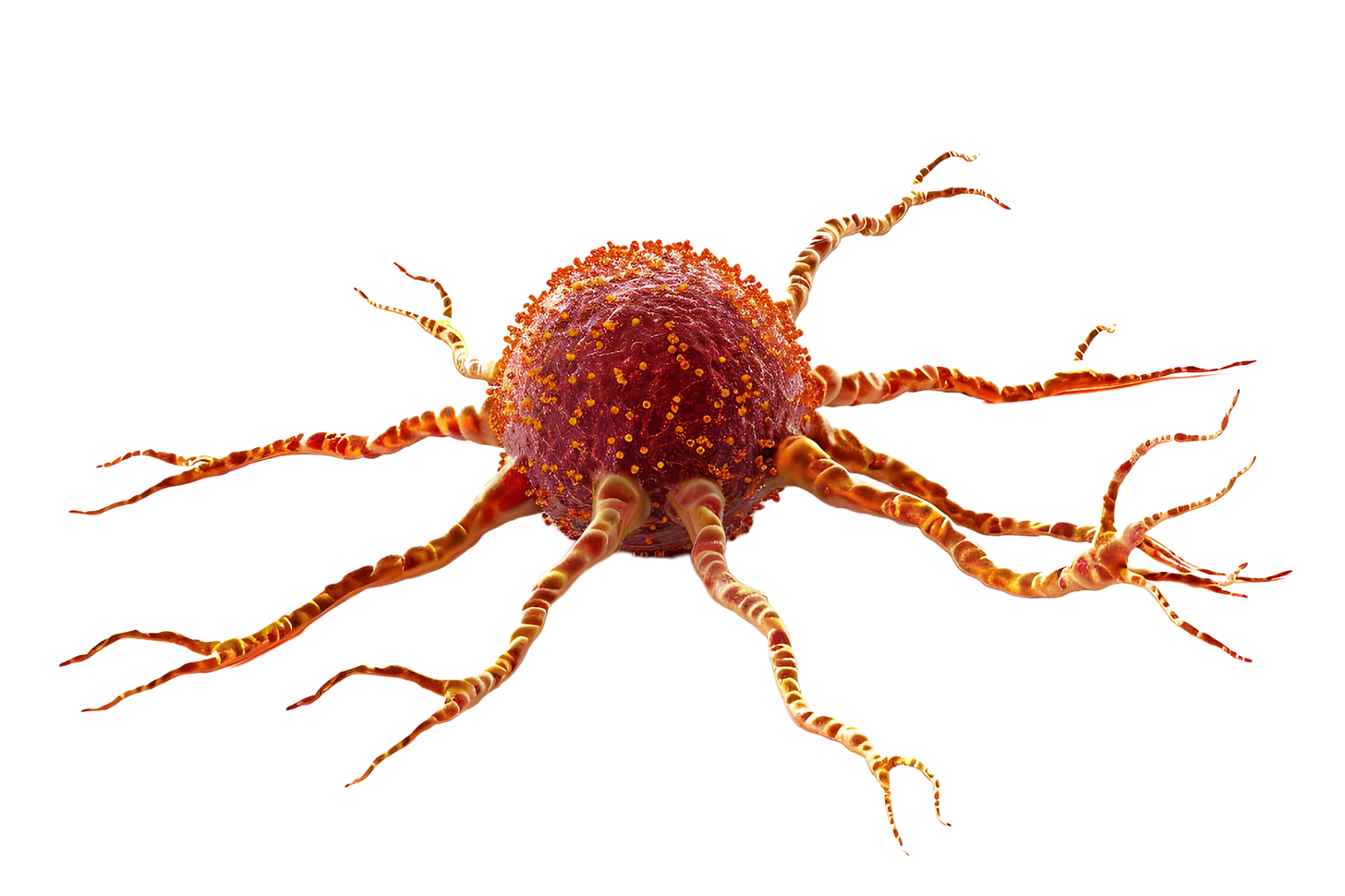Microscopic view of a single cancer cell illustrating disease isolated ...