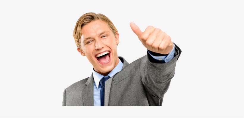 Happy Guy With Thumbs Up - Free Transparent PNG Download - PNGkey