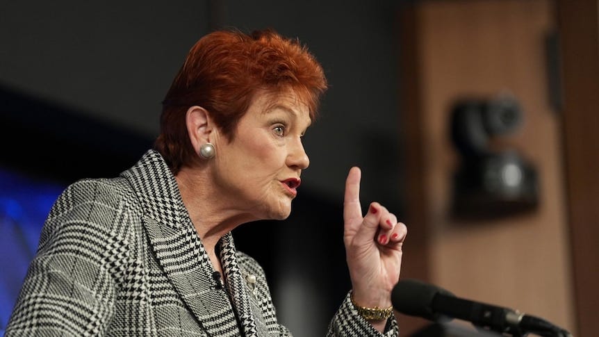 Pauline Hanson lays out vision to end multiculturalism in press club  address crashed by GetUp - ABC News