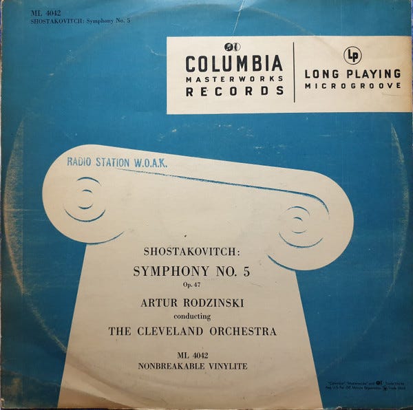 Shostakovich - Artur Rodzinski, The Cleveland Orchestra – Symphony No. 5 –  Vinyl (LP, Mono), 1948 [r14667936] | Discogs
