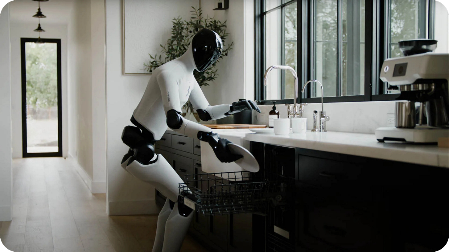 Robot humanoide de Figure realizando tareas domésticas en una cocina