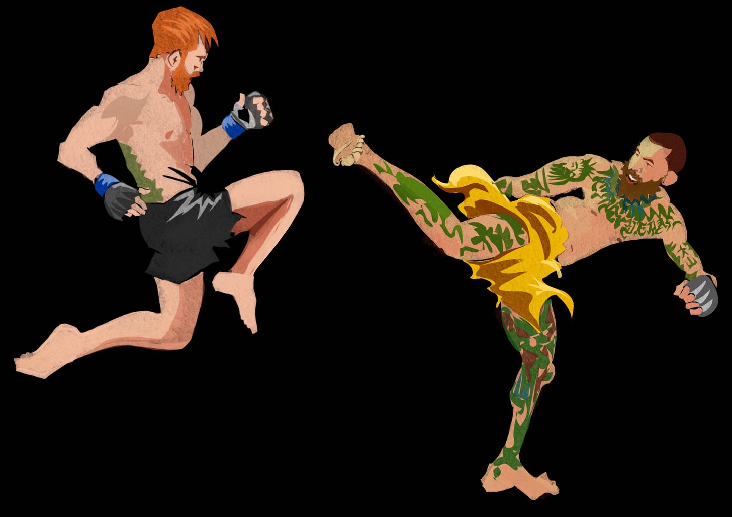 Illustration of Cory Sandhagen and Marlon Vera.