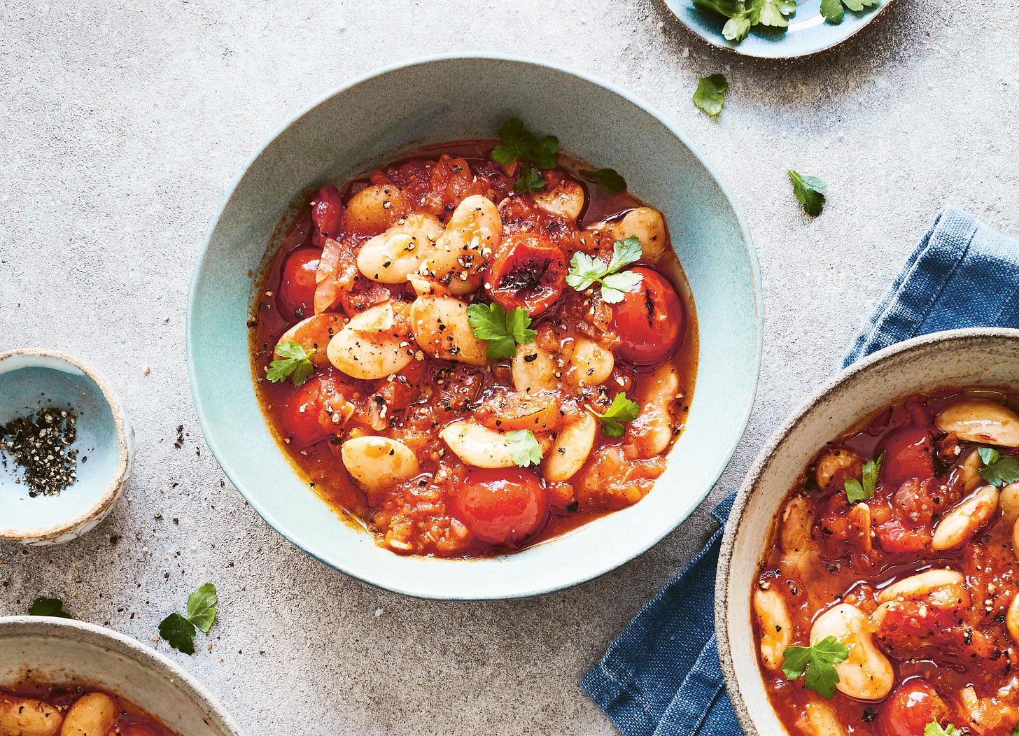 Bowls of greek gigantes plaki.