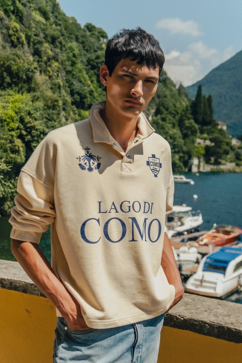 📸: Some pieces from Rhude's new Spring 2025 collection in partnership with Como 1907. Look out for more announcements from the club and Rhude coming soon…