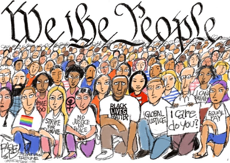 Editorial Cartoon U.S. George Floyd protests diversity we the people | The Week Editorial Cartoon U.S. George Floyd protests diversity we the people | The Week