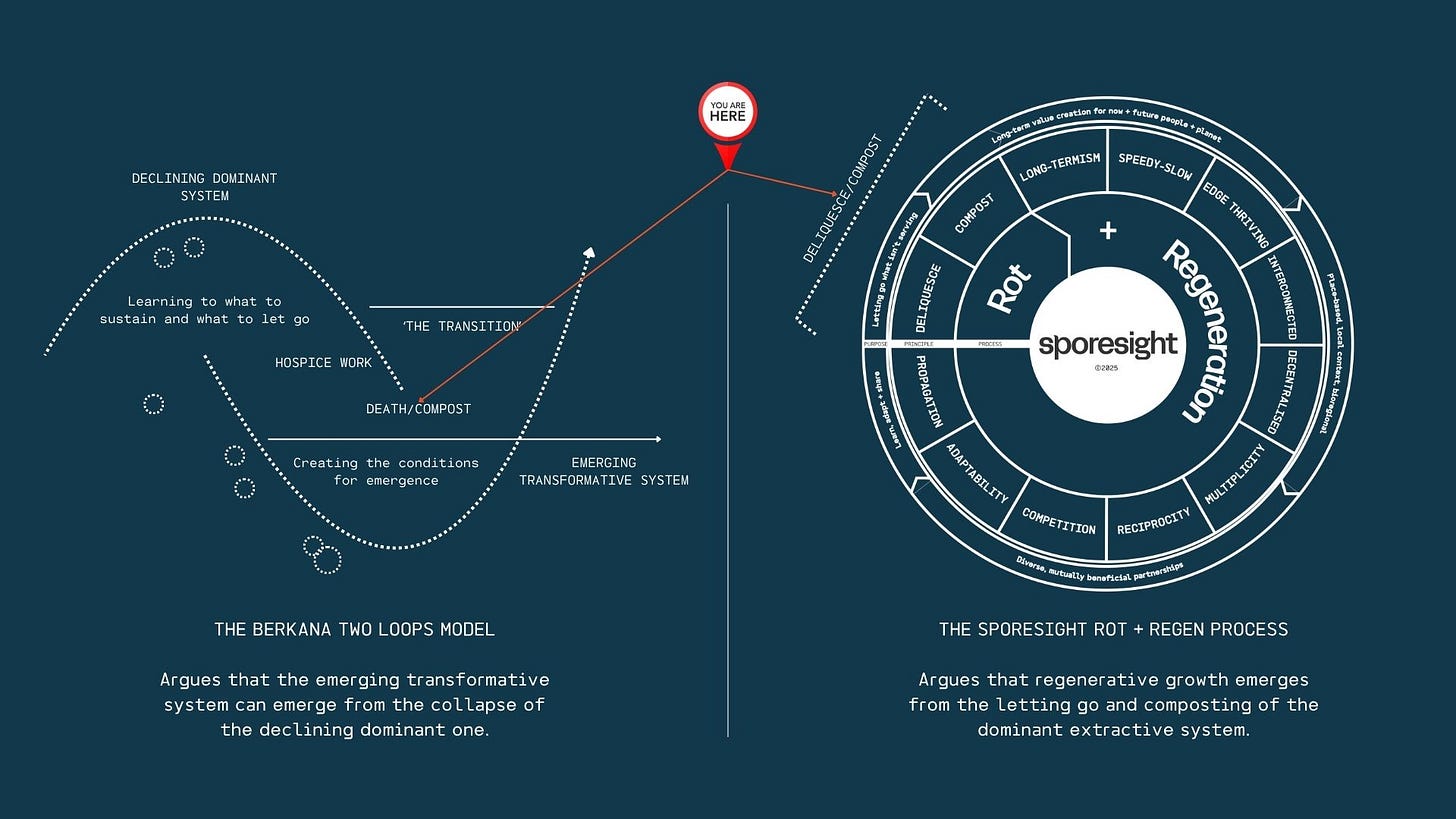 Two loops model and Sporesight's Rot + Regeneration