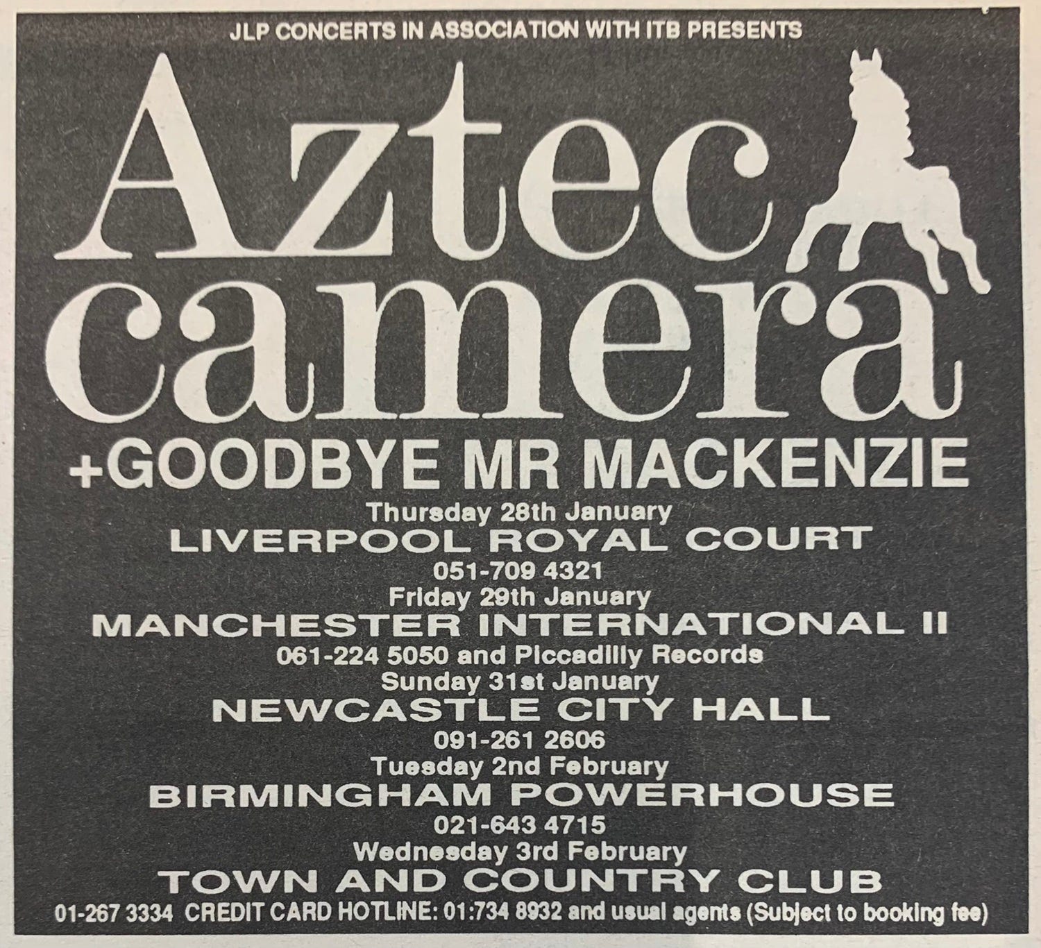 Aztec Camera 販促ポスター 額装 フリッパーズ Aztec Camera, January 1988 - Penny Kiley's music writing