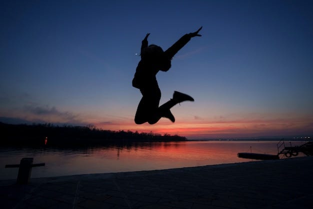 Full shot woman posing at sunset
