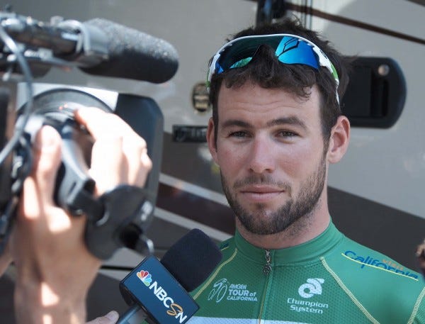 Mark Cavendish strikes a pose.