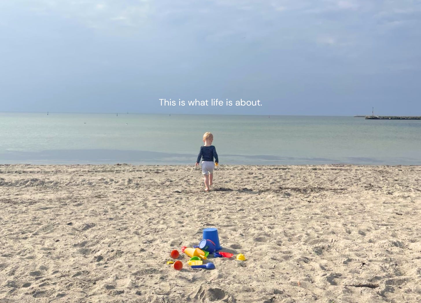 boy walking towards the ocean, quote: "This is what life is about."