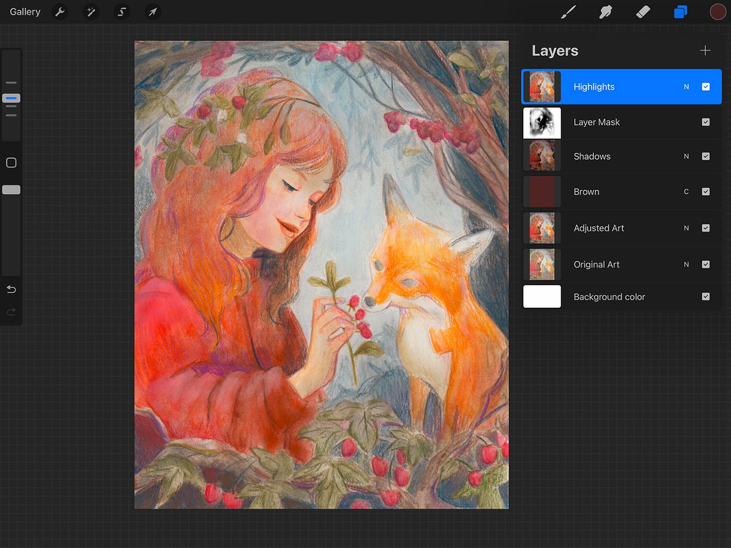 Screen shot of Procreate Screen shot of Procreate