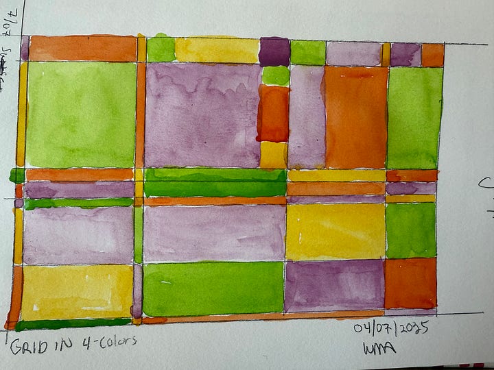 Watercolor and pencil sketches