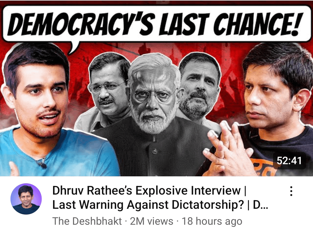 According to them is this our last chance to save democracy! :  r/indiadiscussion