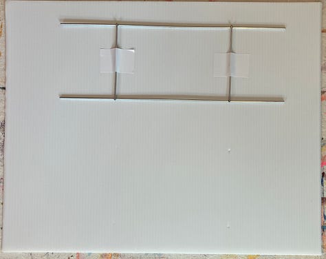 Stencil, gesso and ArtGuard, color testing and the first coat of paint.