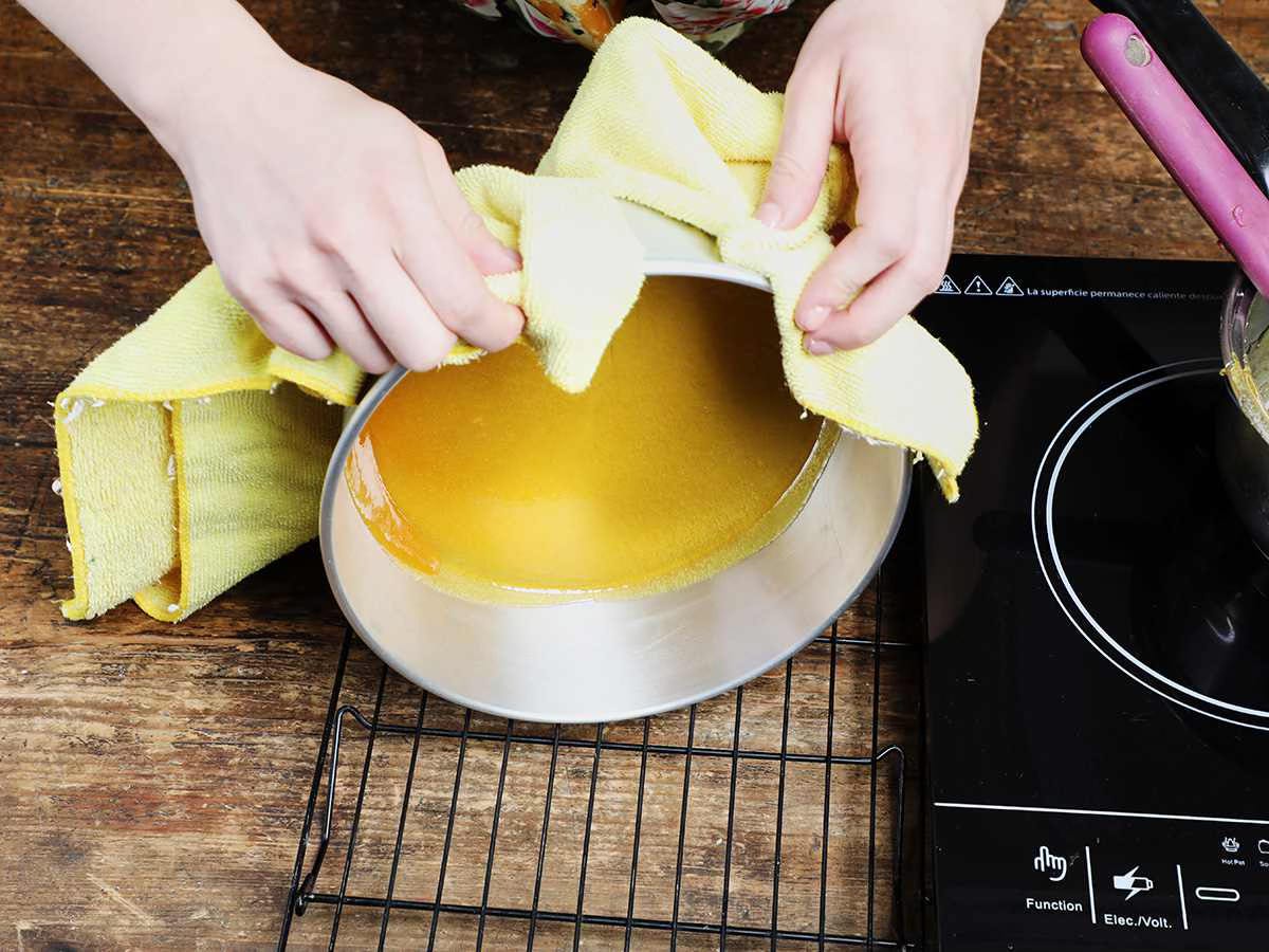 hardened caramel in baking pan hardened caramel in baking pan