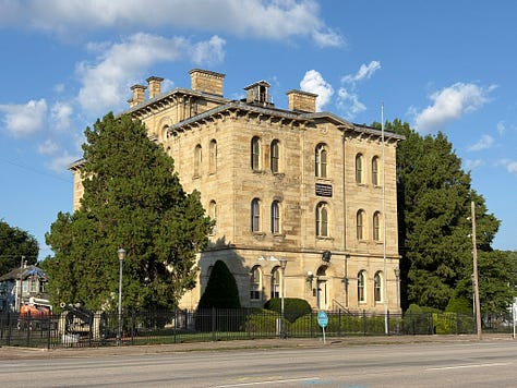 three pictures of the Custom House at Cairo, IL