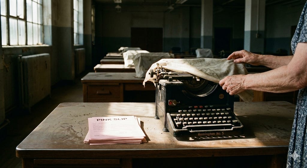 A person typing on a typewriter

AI-generated content may be incorrect.