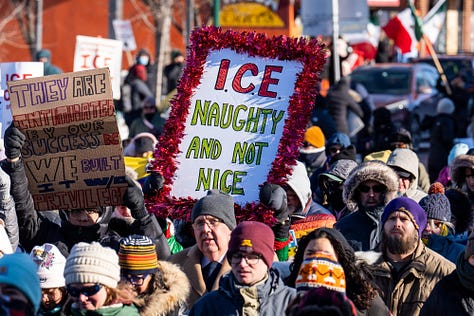 Protesters on East Lake Street