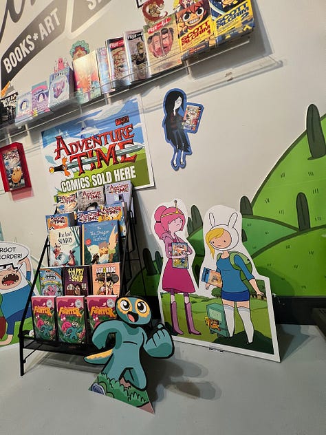 Adventure Time comic book display