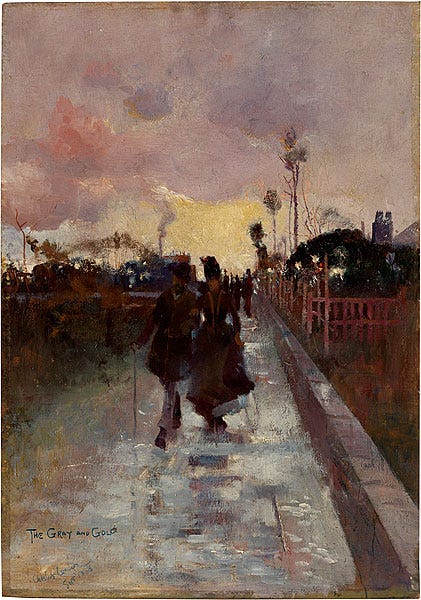 Four pictures from the 1889 9x5 Exhibition of Australian Impressionism