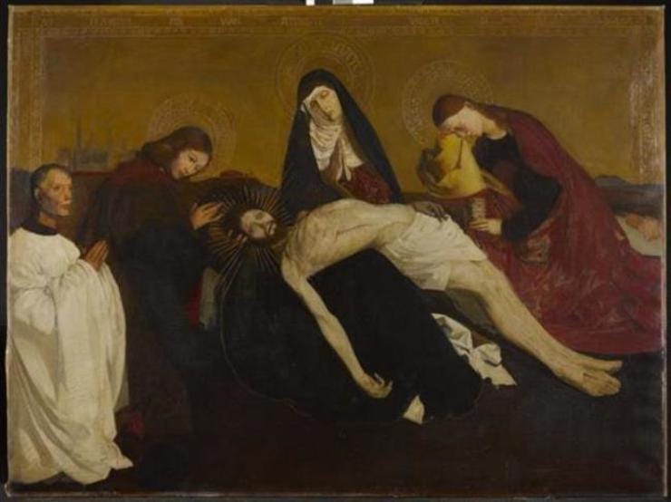 'Copy after the Pietà de Villeneuve-Lés-Avignon' 1912 - olieverf op doek: Piet Mondriaan (herkomst: coll. Kunstmuseum Den Haag) 'Copy after the Pietà de Villeneuve-Lés-Avignon' 1912 - olieverf op doek: Piet Mondriaan (herkomst: coll. Kunstmuseum Den Haag)