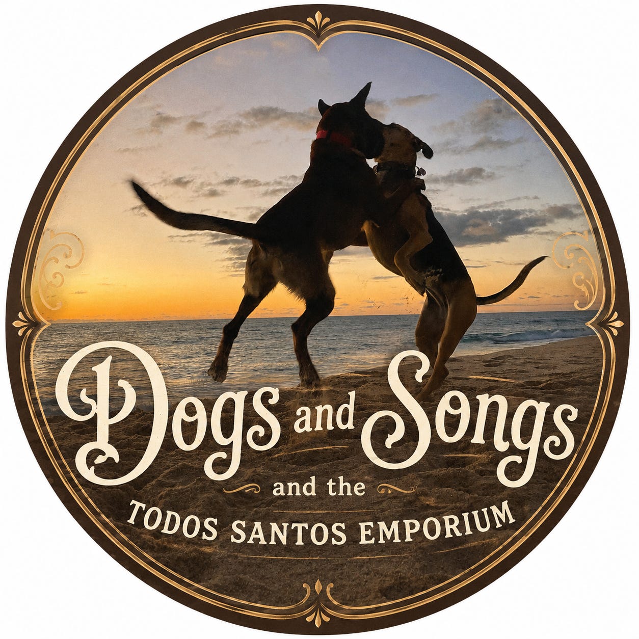 Dogs & Songs and the Todos Santos Emporium logo