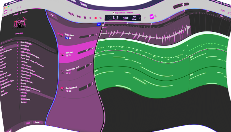 modified screenshot of GarageBand modified screenshot of GarageBand