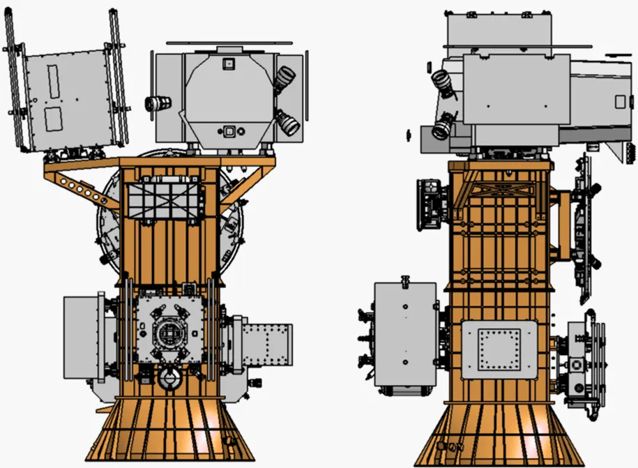 A computer generated image of the layout of Ceres-2’s first payloads on an adapter.