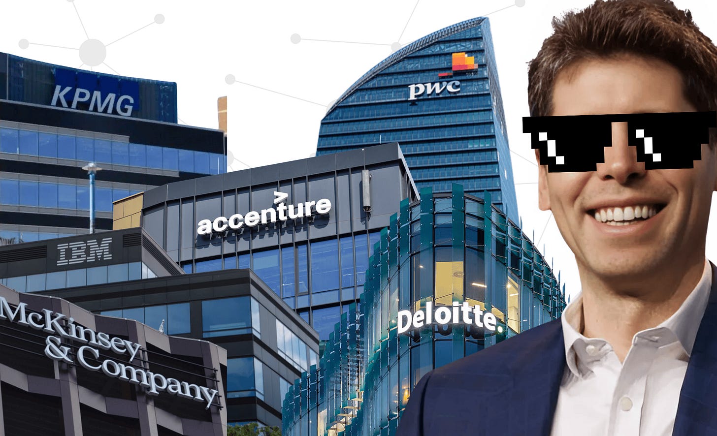 OpenAI launches consulting division...Making Mckinsey, Accenture, Big 4s nervous OpenAI launches consulting division...Making Mckinsey, Accenture, Big 4s nervous