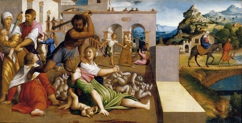 Massacre of the Innocents and Flight into Egypt. Giovanni Francesco Caroto Massacre of the Innocents and Flight into Egypt. Giovanni Francesco Caroto