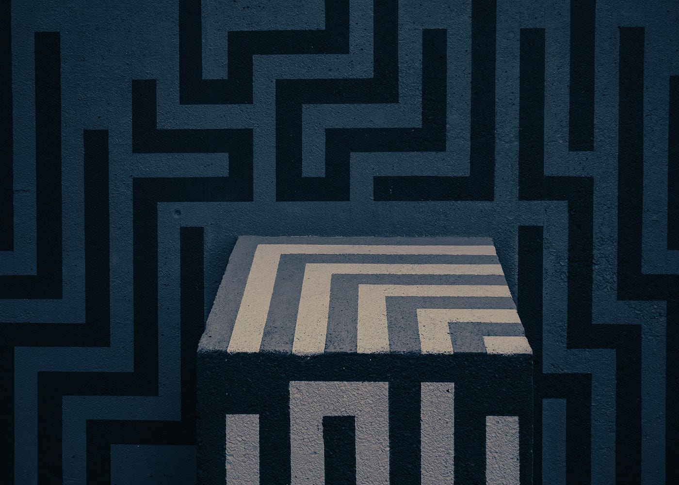 A square in front of a labyrinth A square in front of a labyrinth