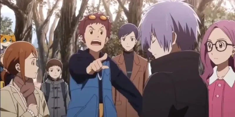 The cast confront Lui, after rescuing him from Tokyo Tower