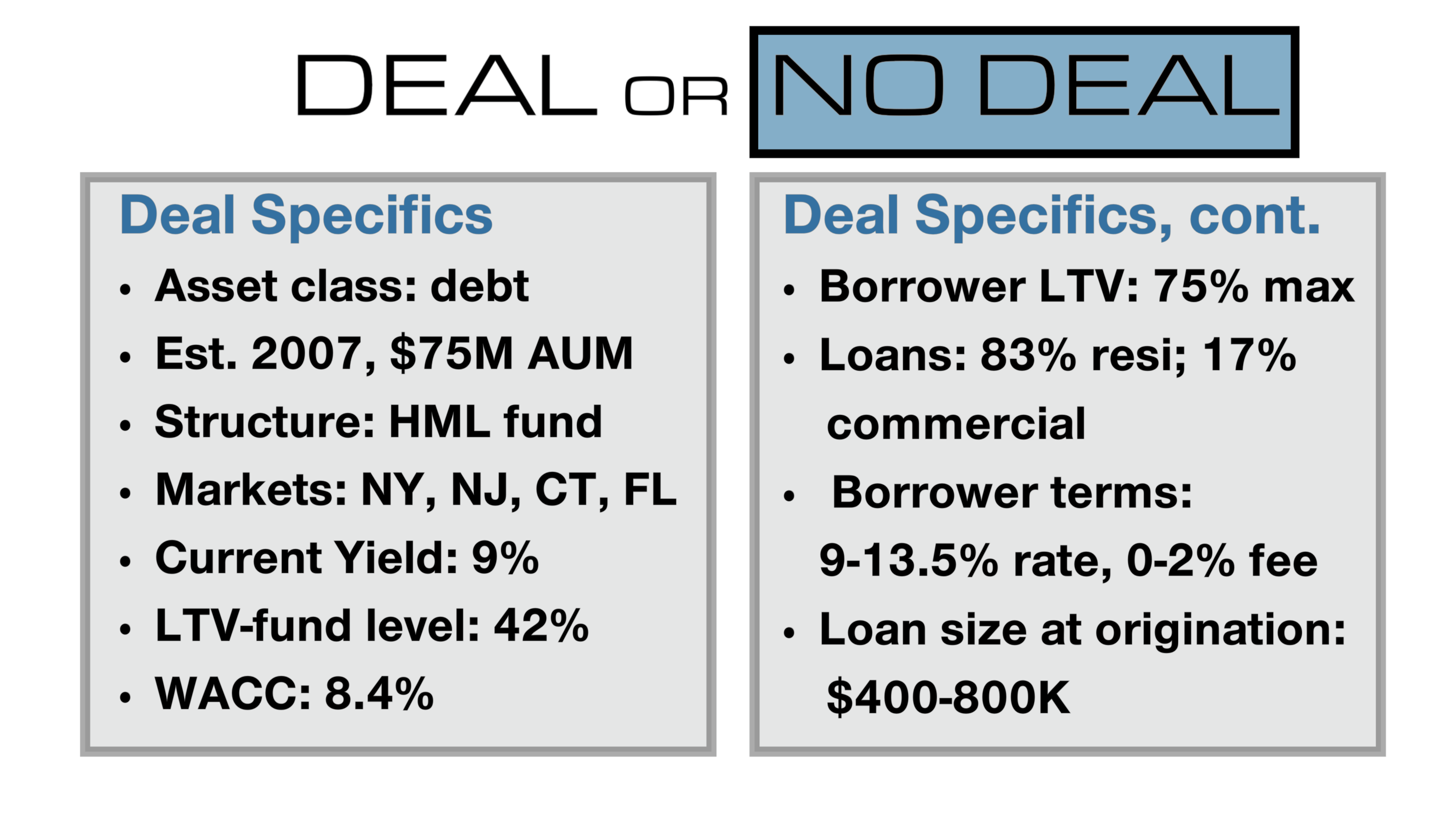 Debt Fund Deal - by Leyla Kunimoto