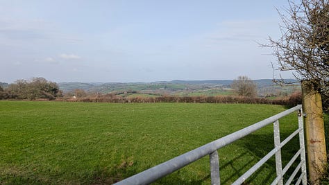 View of the rural Devon landscape