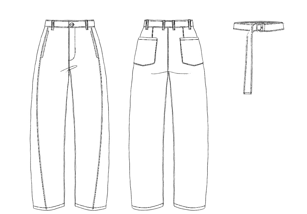 Daughter Judy Coe trousers line drawing