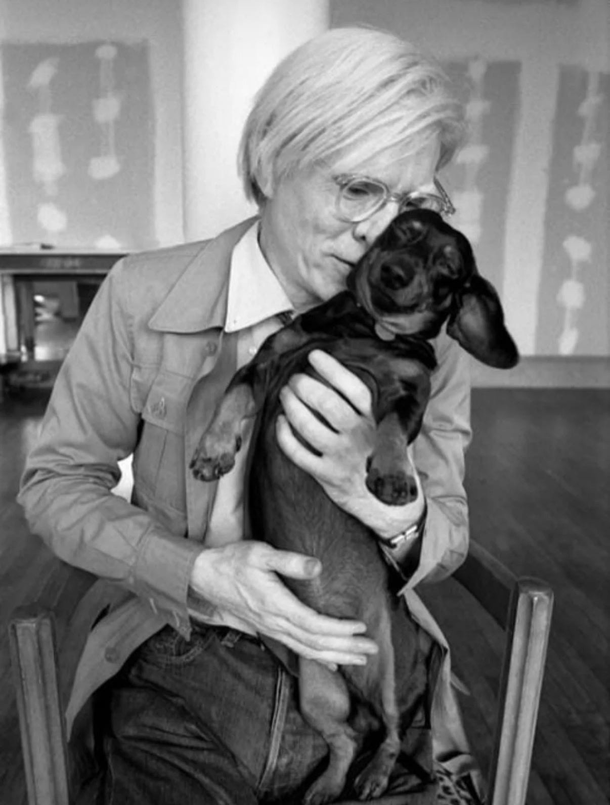 Andy Warhol and his dachshund, Archie