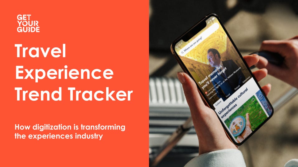 GetYourGuide header image for its AI travel experience trend tracker. GetYourGuide header image for its AI travel experience trend tracker.