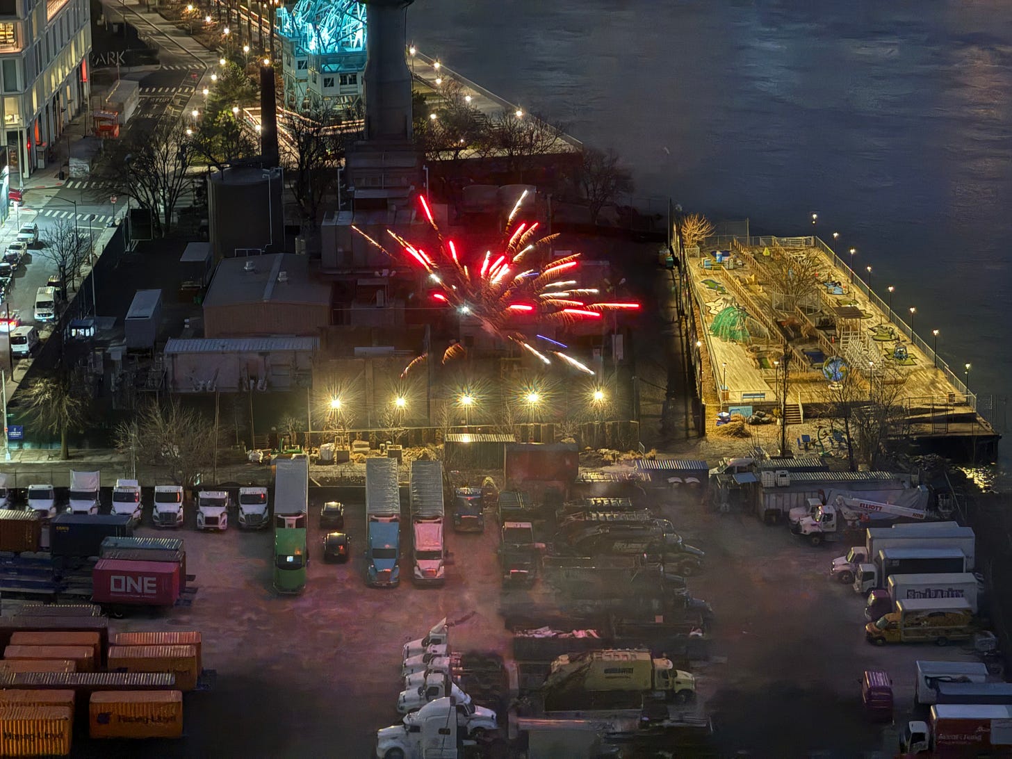 Owen Muir takes a picture of fireworks