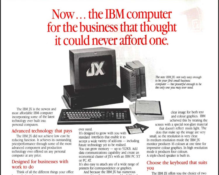 コンピュータ・IT Hofmann IBM JX - Computer Ads from the Past