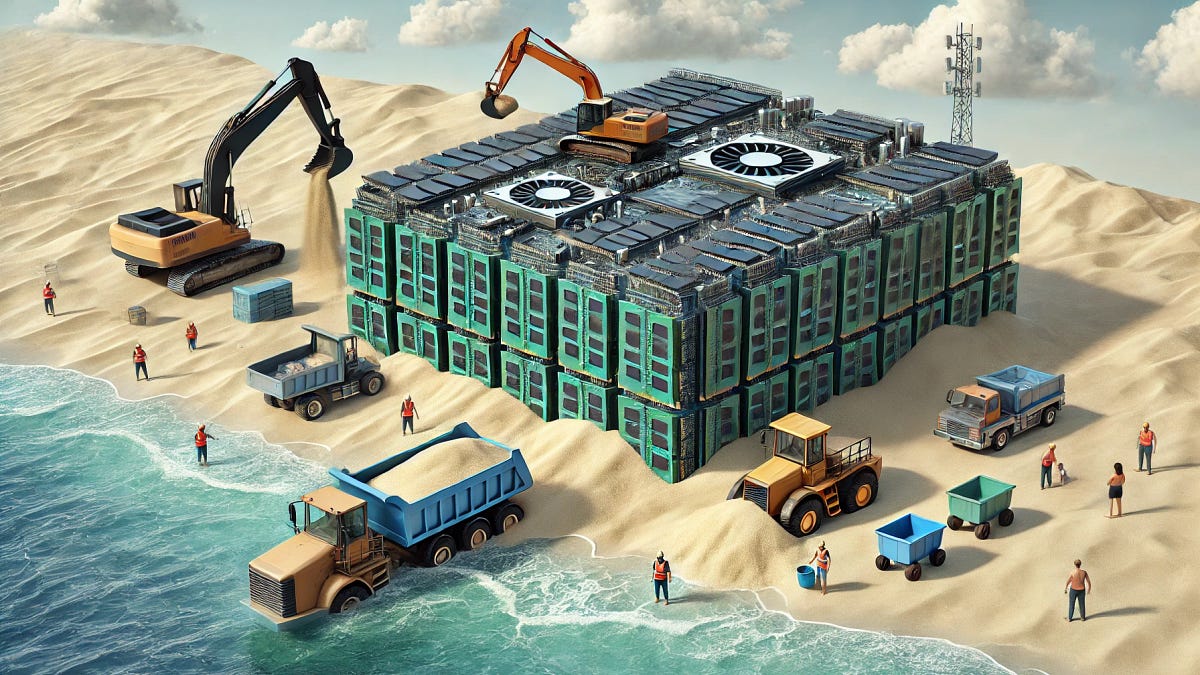 Stacked HBM dies on silicon interposer next to AI accelerator core