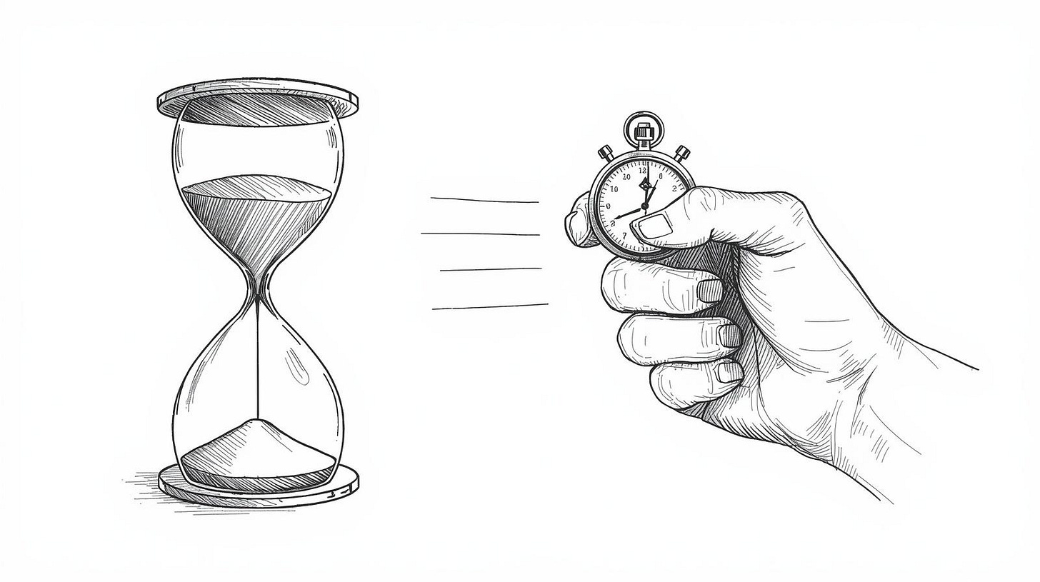 Hourglass finished instantly while stopwatch lags on Boolean strings Hourglass finished instantly while stopwatch lags on Boolean strings