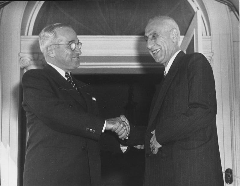 Truman greeting Prime Minister Mossadegh of Iran | Harry S. Truman