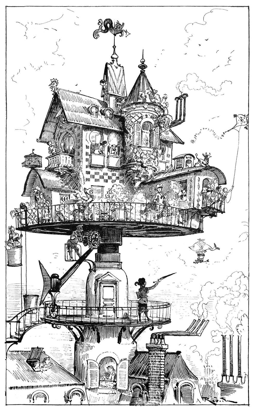 Aerial Rotating House